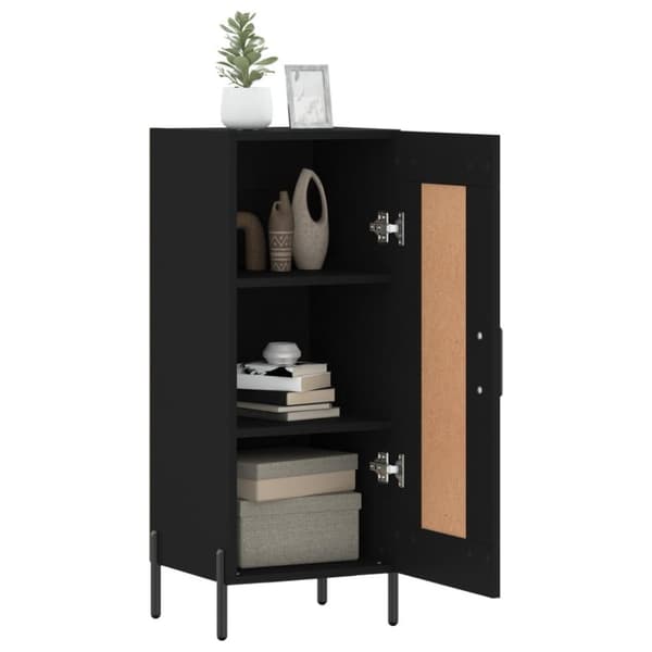 vidaXL Skjenk svart 34,5x34x90 cm konstruert tre