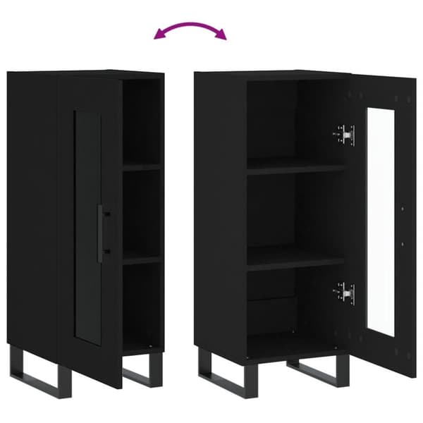 vidaXL Skjenk svart 34,5x34x90 cm konstruert tre