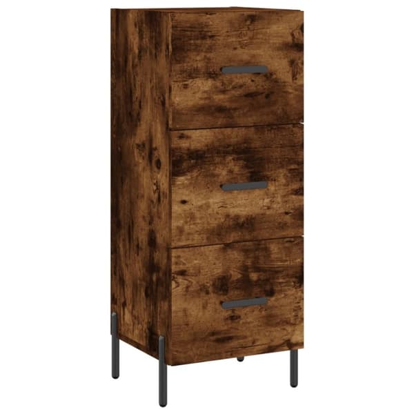 vidaXL skænk 34,5x34x90 cm konstrueret træ røget egetræsfarve
