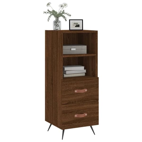 vidaXL skænk 34,5x34x90 cm konstrueret træ brun egetræsfarve