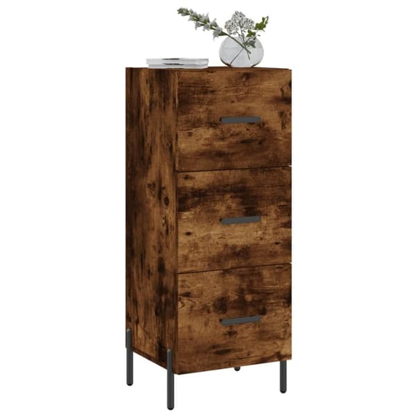 vidaXL Skjenk røkt eik 34,5x34x90 cm konstruert tre