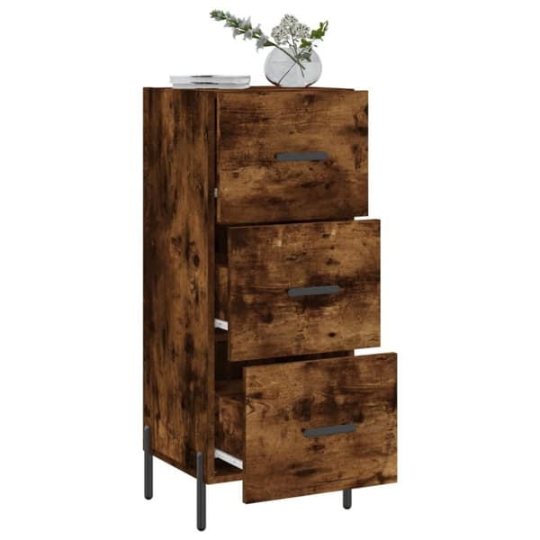 vidaXL Skjenk røkt eik 34,5x34x90 cm konstruert tre