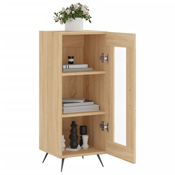 vidaXL Skjenk sonoma eik 34,5x34x90 cm konstruert tre