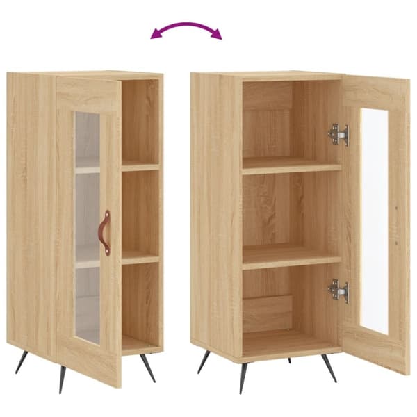 vidaXL Skjenk sonoma eik 34,5x34x90 cm konstruert tre