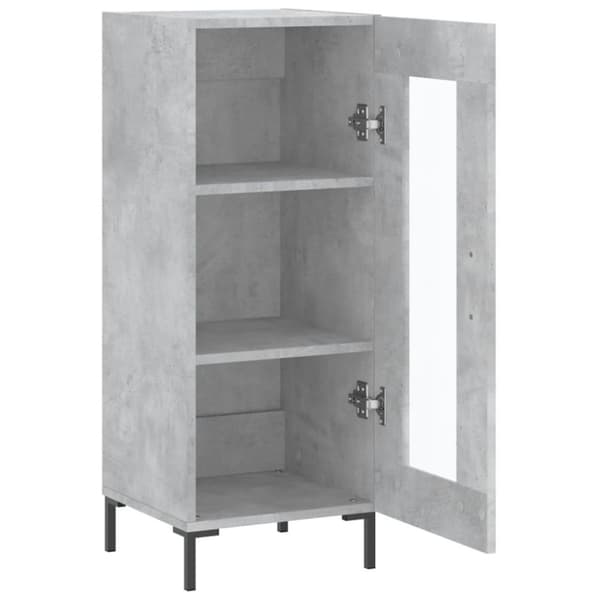 vidaXL Skjenk betonggrå 34,5x34x90 cm konstruert tre