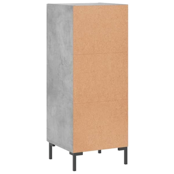 vidaXL Skjenk betonggrå 34,5x34x90 cm konstruert tre