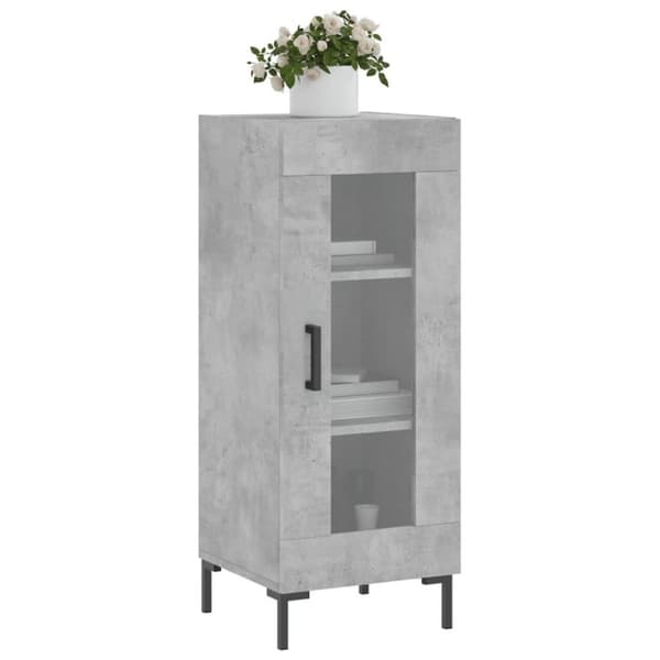 vidaXL Skjenk betonggrå 34,5x34x90 cm konstruert tre