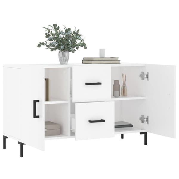 vidaXL Skjenk hvit 100x36x60 cm konstruert tre