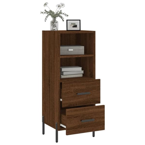 vidaXL Skjenk brun eik 34,5x34x90 cm konstruert tre
