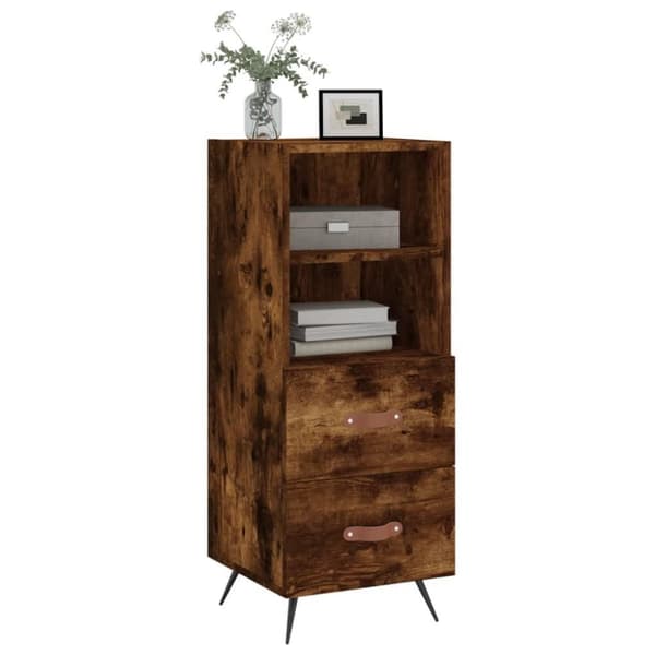 vidaXL Skjenk røkt eik 34,5x34x90 cm konstruert tre