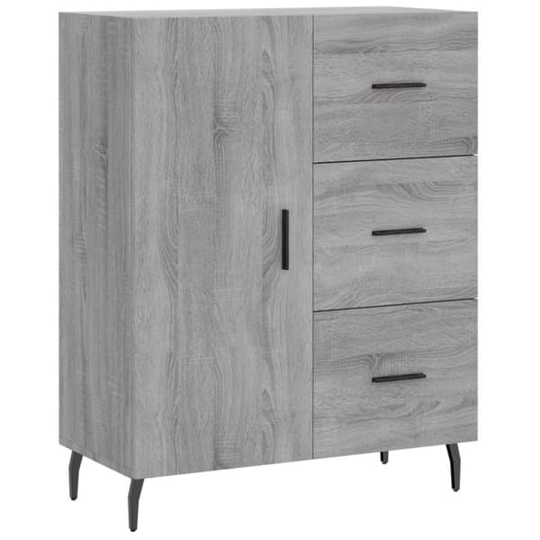 vidaXL skænk 69,5x34x90 cm konstrueret træ grå sonoma-eg
