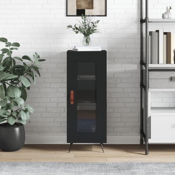 vidaXL Skjenk svart 34,5x34x90 cm konstruert tre