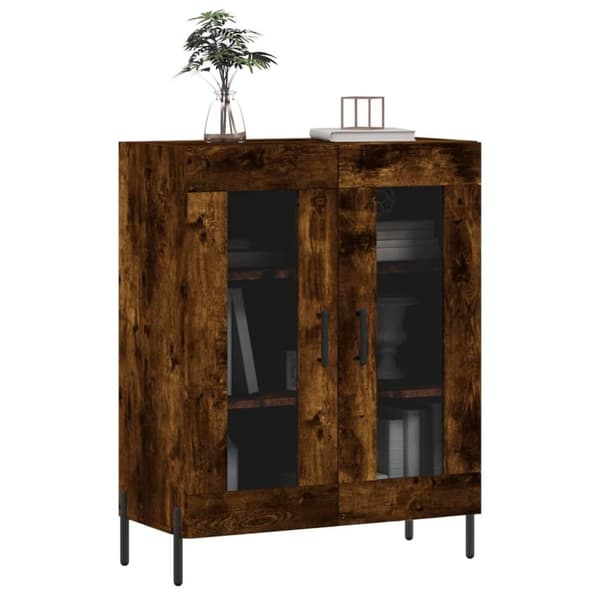 vidaXL Skänk rökfärgad ek 69,5x34x90 cm konstruerat trä