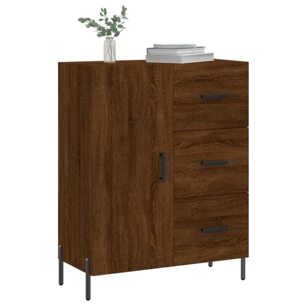 vidaXL skænk 69,5x34x90 cm konstrueret træ brun egetræsfarve