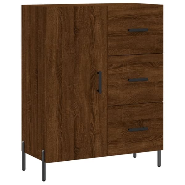 vidaXL skænk 69,5x34x90 cm konstrueret træ brun egetræsfarve