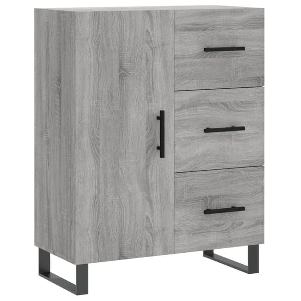 vidaXL skænk 69,5x34x90 cm konstrueret træ grå sonoma-eg