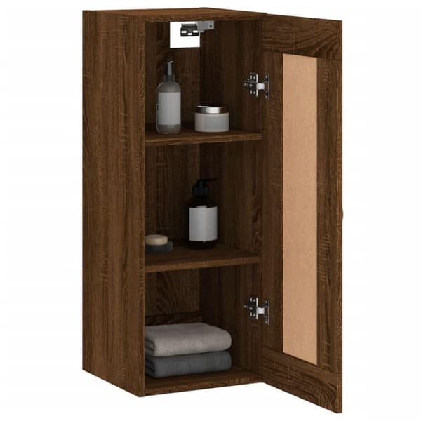 vidaXL vægskab 34,5x34x90 cm konstrueret træ brun egetræsfarve