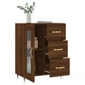 Miniatyrbilde 3 av 11: vidaXL Skjenk brun eik 69,5x34x90 cm konstruert tre