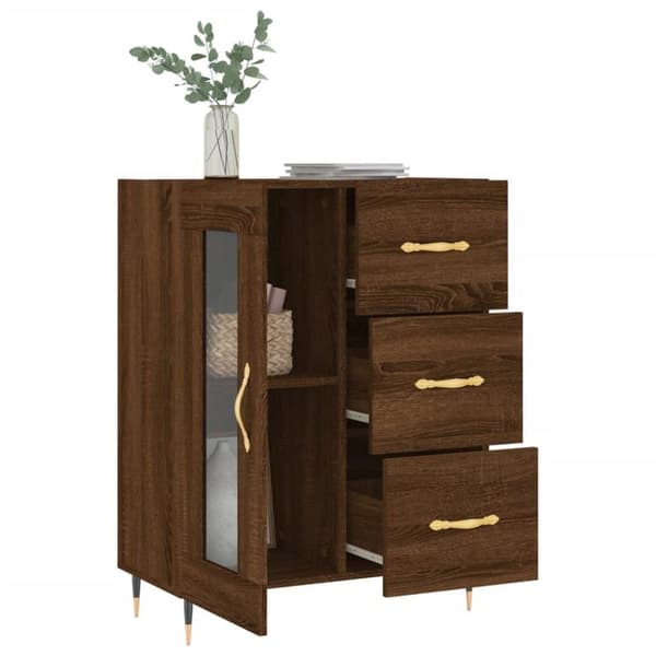 vidaXL Skjenk brun eik 69,5x34x90 cm konstruert tre