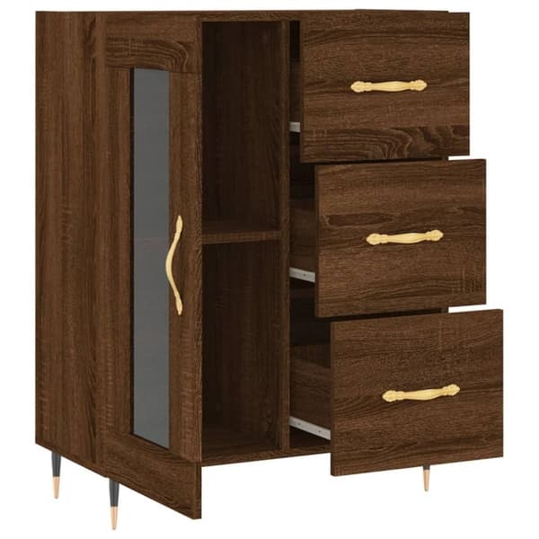 vidaXL Skjenk brun eik 69,5x34x90 cm konstruert tre