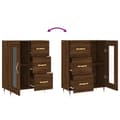 Miniatyrbilde 8 av 11: vidaXL Skjenk brun eik 69,5x34x90 cm konstruert tre