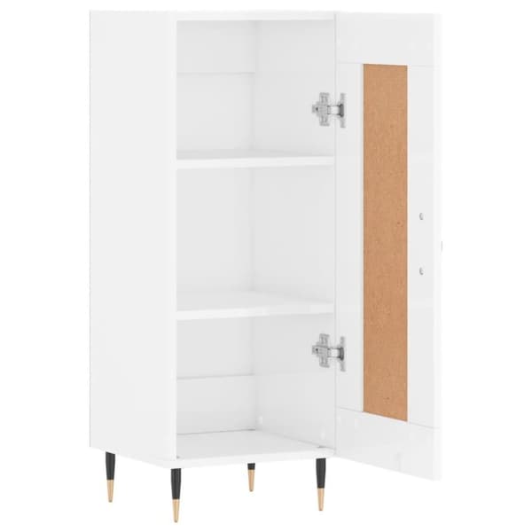 vidaXL Skåp vit högglans 34,5x34x90 cm konstruerat trä