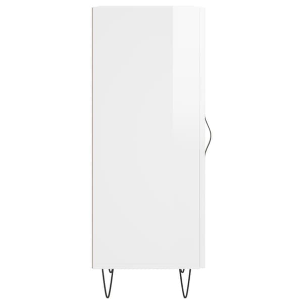 vidaXL Skjenk høyglans hvit 34,5x34x90 cm konstruert tre
