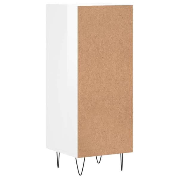 vidaXL skænk 34,5x34x90 cm konstrueret træ hvid højglans