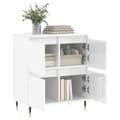 Miniatyrbilde 3 av 11: vidaXL Skjenk høyglans hvit 60x35x70 cm konstruert tre