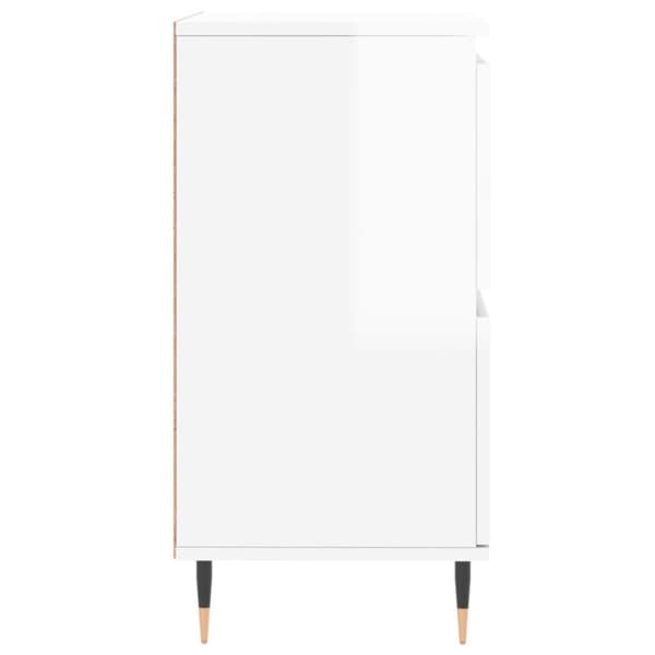 vidaXL Skjenk høyglans hvit 60x35x70 cm konstruert tre