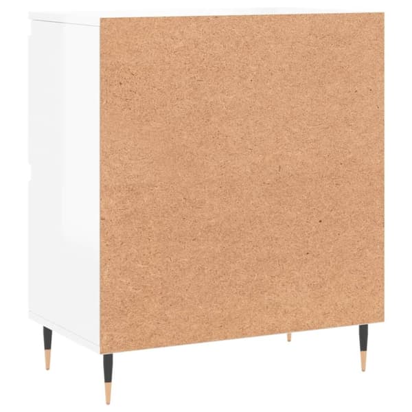 vidaXL Skjenk høyglans hvit 60x35x70 cm konstruert tre
