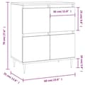 Miniatyrbilde 10 av 11: vidaXL Skjenk høyglans hvit 60x35x70 cm konstruert tre