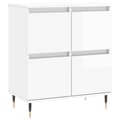 Miniatyrbilde 1 av 11: vidaXL Skjenk høyglans hvit 60x35x70 cm konstruert tre