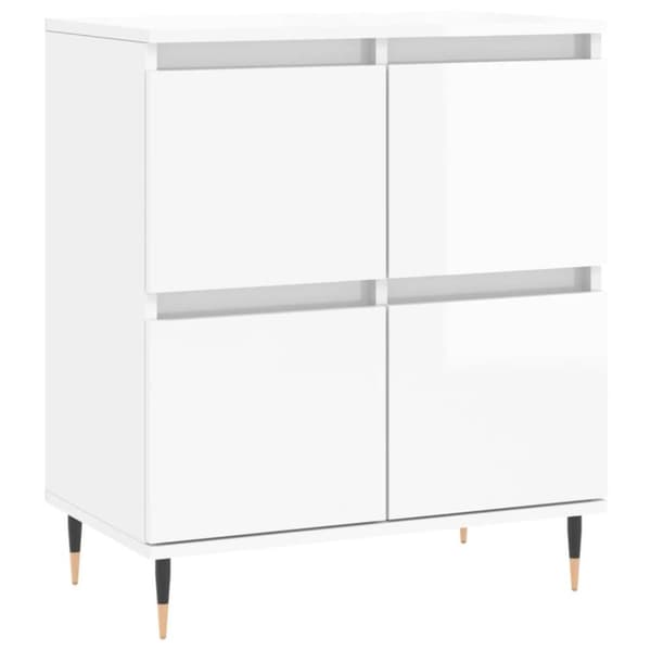 vidaXL Skjenk høyglans hvit 60x35x70 cm konstruert tre