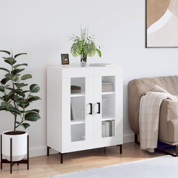 vidaXL Skjenk hvit 69,5x34x90 cm konstruert tre