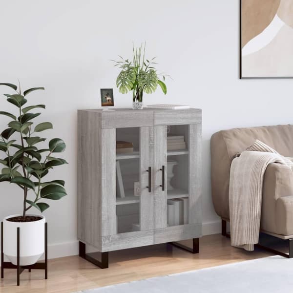 vidaXL Skjenk grå sonoma 69,5x34x90 cm konstruert tre
