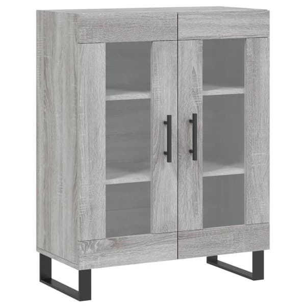 vidaXL skænk 69,5x34x90 cm konstrueret træ grå sonoma-eg