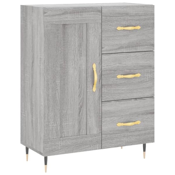 vidaXL skænk 69,5x34x90 cm konstrueret træ grå sonoma-eg