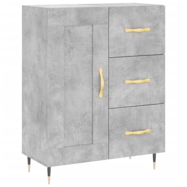 vidaXL skænk 69,5x34x90 cm konstrueret træ betongrå