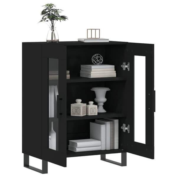 vidaXL Skåp svart 69,5x34x90 cm konstruerat trä