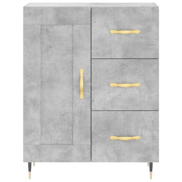 vidaXL Skjenk betonggrå 69,5x34x90 cm konstruert tre