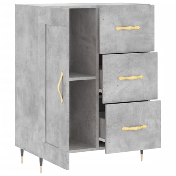 vidaXL Skjenk betonggrå 69,5x34x90 cm konstruert tre