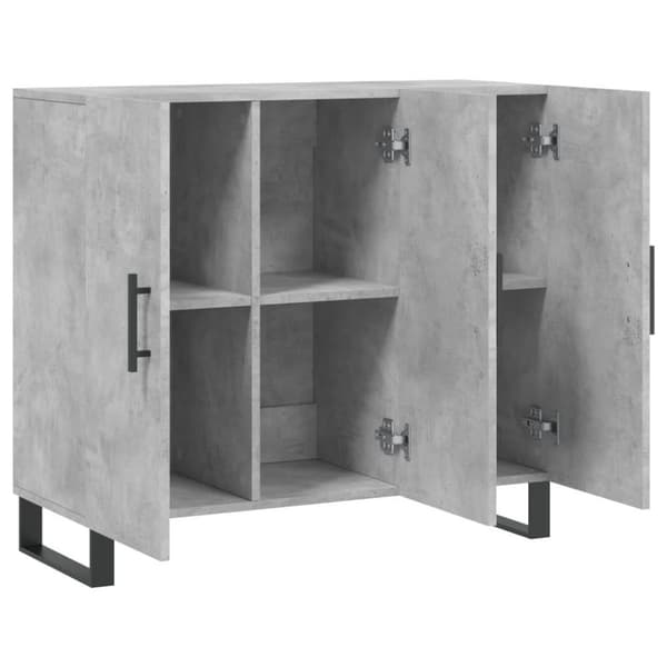 vidaXL Senkki betoninharmaa 90x34x80 cm tekninen puu