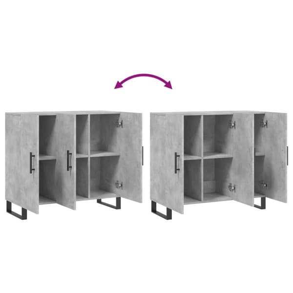 vidaXL Senkki betoninharmaa 90x34x80 cm tekninen puu