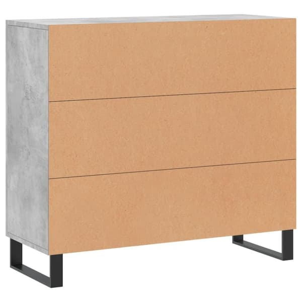 vidaXL Byrå betonggrå 90x34x80 cm konstruerat trä