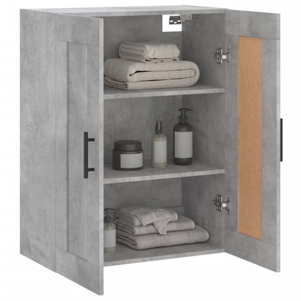 vidaXL Veggskap betonggrå 69,5x34x90 cm konstruert tre