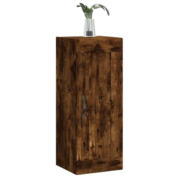 vidaXL Veggskap røkt eik 34,5x34x90 cm konstruert tre
