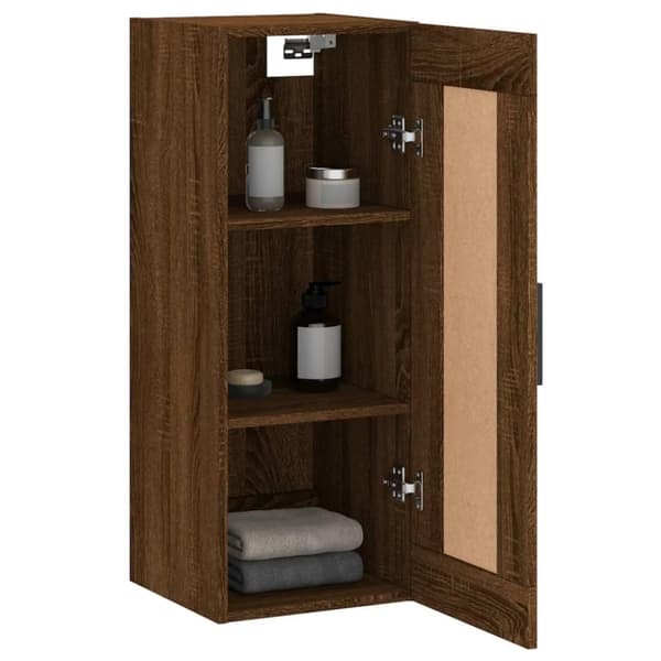 vidaXL vægskab 34,5x34x90 cm konstrueret træ brun egetræsfarve