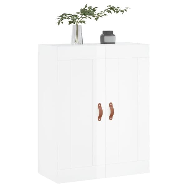 vidaXL vægskab 69,5x34x90 cm konstrueret træ hvid højglans