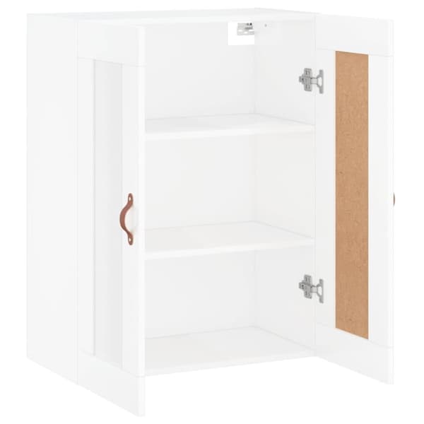 vidaXL vægskab 69,5x34x90 cm konstrueret træ hvid højglans